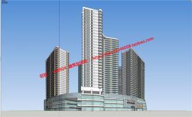 NO00606公寓建筑方案su模型cad图纸大宁国际城城市综合体