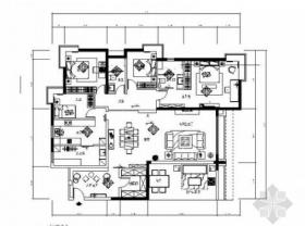 [宁波]电梯花园洋房现代风格四居室装修施工图