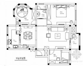 [上海]高层洋房区混搭风格三居室样板间装修施工图（含高...