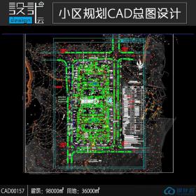 小区规划居住区建筑方案设计总图设计面积98000平方米项目源