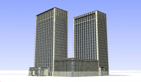 SU00489两座办公楼，现代主义风格，22层