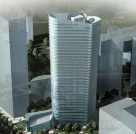 [上海]玻璃幕墙32层高层办公楼建筑设计方案文本(含CAD、...