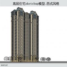 SU07137高层住宅，西式新古典风格，33层