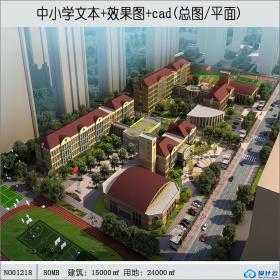 某中小学项目设计建筑方案设计学校教育建筑cad图纸文本...