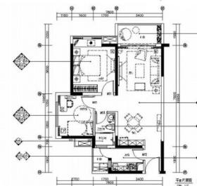 [广东]温馨现代风格两居室室内装修施工图（含效果图）