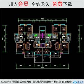 CAD03562金山名都M型花园洋房平立面全CAD