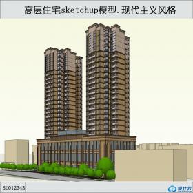 SU012343高层住宅，现代主义风格，23层