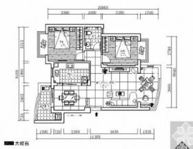 现代中式两室二厅装修图（含效果）