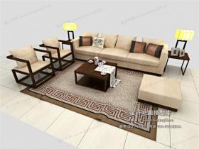 中式风格沙发组合3Dmax模型 (50)