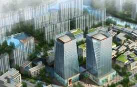 [江苏]景观式企业总部双塔大厦建筑设计方案文本（知名地...