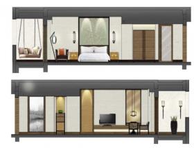 [上海]中式别墅样板间室内设计施工图（高清效果图+方案...