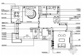 精品复古现代风格两居室室内装修设计施工图（含效果）