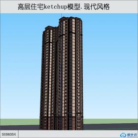 SU06354高层住宅，现代主义风格，33层