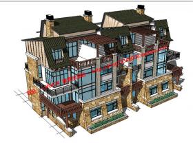 NO00312新农村花园洋房住宅建筑方案设计cad户型图纸su模型