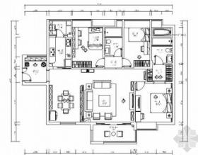 [广州]普通住宅区现代三居室装修施工图（含效果）