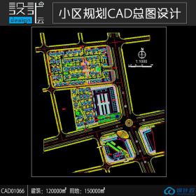 小区规划住宅建筑方案设计cad图纸资料建筑面积12万平方米