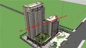 NO01241商住楼建筑方案设计cad总图平面su模型