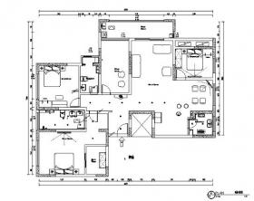 现代简约四居室住宅空间设计施工图（附效果图）