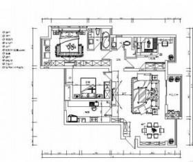 [湖南]现代简约风三居室装修施工图（含效果图）