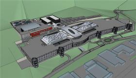 NO00758商业建筑中心su模型/3Dmax/CAD平立剖