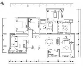 城市花园住宅空间设计施工图（附效果图）