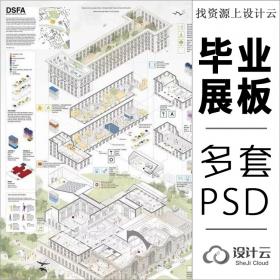 多套优秀毕业设计展板PSD