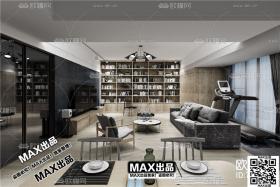 现代客厅3Dmax模型 (74)