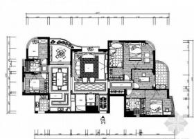 [温州]精品楼盘新古典风格四居室装修施工图（含效果图）