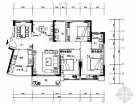 [广东]高端小区经典中式风格三居室室内装修施工图