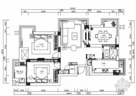 [江苏]河畔花园简欧两居室样板间装修施工图