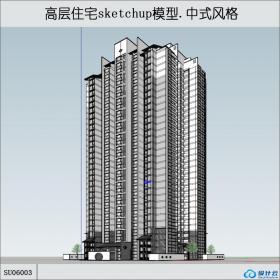 SU06003中国古典风格，高层住宅楼，31层
