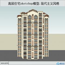 SU012370高层住宅，现代主义风格，11层