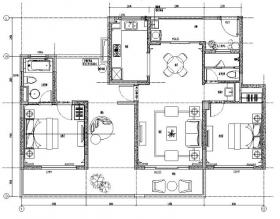上海绿地启东项目洋房E户型住宅设计施工图（附效果图+软...