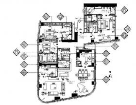 [北京]现代简约住宅3居室样板间室内设计施工图