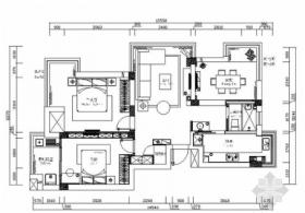[江苏]河畔花园简欧两居室样板间装修施工图