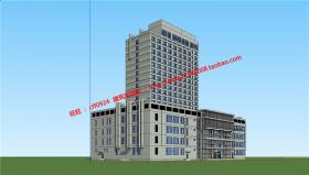 NO00525 su模型+cad图纸高层四星级酒店宾馆建筑方案设计