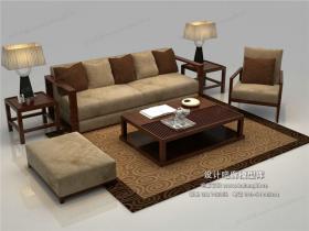 中式风格沙发组合3Dmax模型 (5)