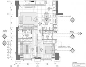 融创·天津两居室样板间全套施工图+软装方案