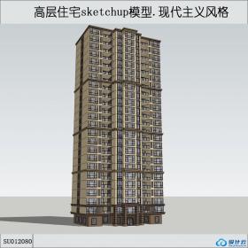 SU012080住宅，现代主义风格，23层