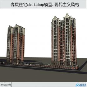 SU012385高层住宅，现代主义风格，33层