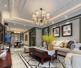 美式风格3d模型室内设计古典美式卧室客厅餐厅3dmax模型