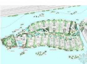 [苏州]四面环水中心岛型居住区规划设计方案
