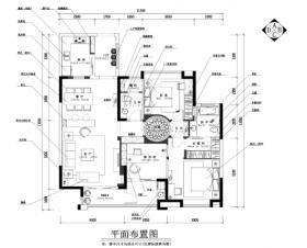 两居室田园风格住宅装修施工图+效果图