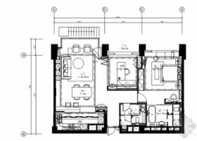 [上海]知名设计事务所精装样板房室内设计CAD施工图（含...
