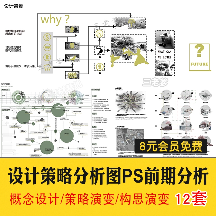 建筑景观概念设计策略演绎构思演变背景前期分析图PSD分层源文件-1