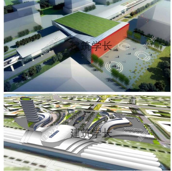 超全汽车客运站建筑设计流线组织场地合集文本SU模型CAD参考案例-1