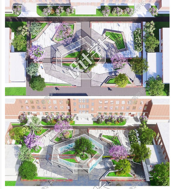 校园景观广场设计方案CAD/PSD展板模板SU模型LUMION10全套-1