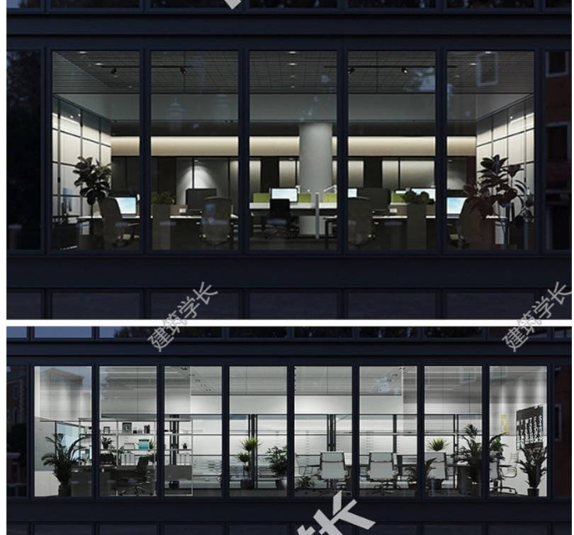 办公室内住宅房间商业店铺内衬橱窗户3D透视EXR贴图SU模型-1